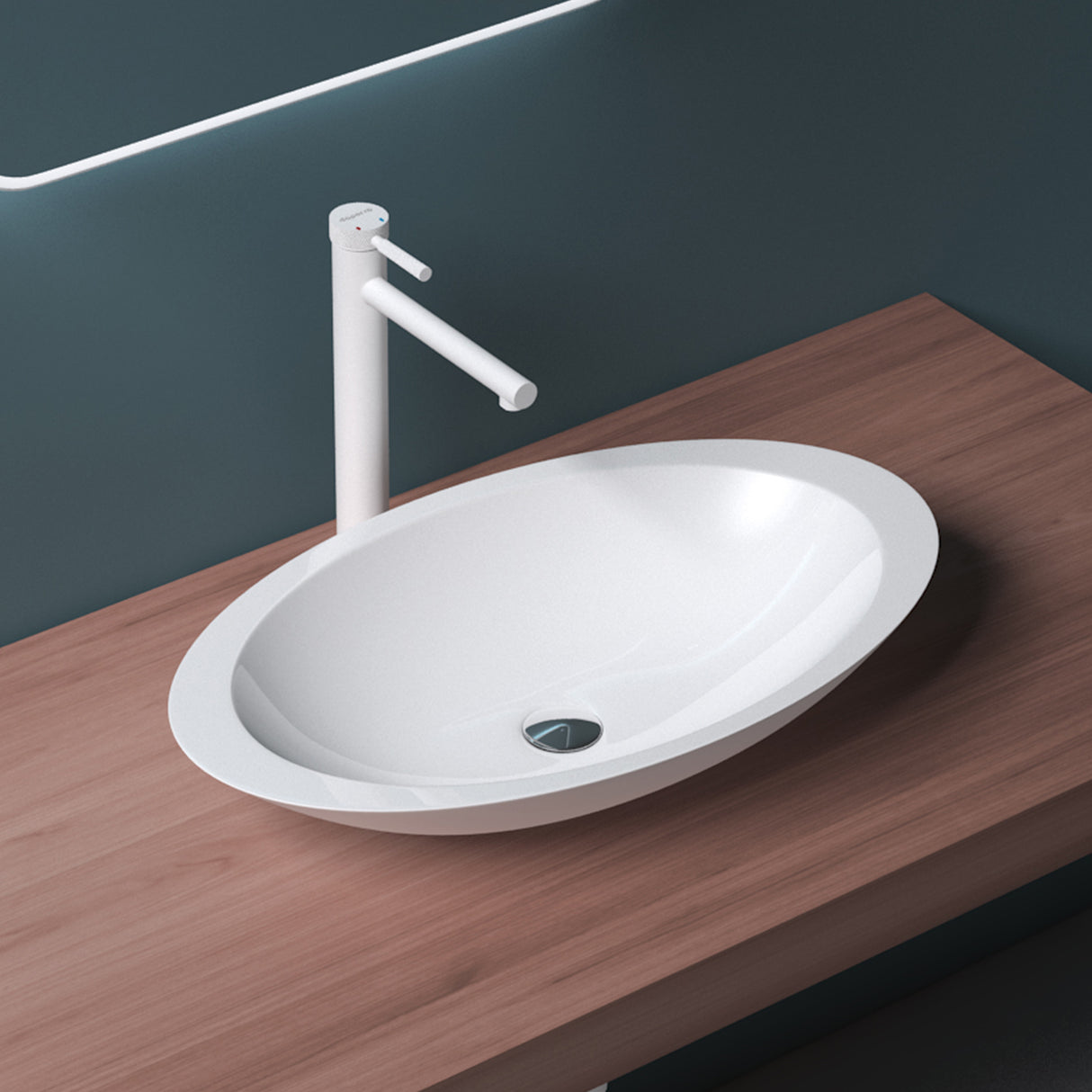 Vasque à poser Glasvilla, vasque, meuble-lavabo, vasque en fonte minérale Col802