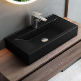 glasvilla Lavabo da Appoggio 60x31x10cm in Ceramica Lavabo Bagno Sospeso Lavandino Bagno da Appoggio con Nano Rivestimento Rettangolare Brüssel118g