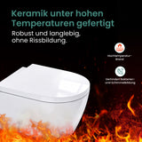 Glasvilla Design – Inodoro suspendido sin reborde en cerámica blanca con asiento Soft-Close