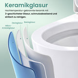 Glasvilla Design – Inodoro suspendido sin reborde en cerámica blanca con asiento Soft-Close