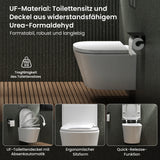 glasvilla Sanitari Bagno Sospeso in Ceramica, WC Sospeso senza Brida con Chiusura di Soft Close Aachen108
