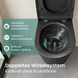 glasvilla Sanitari Bagno Sospeso in Ceramica, WC Sospeso senza Brida con Chiusura di Soft Close Aachen108