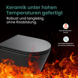 glasvilla Sanitari Bagno Sospeso in Ceramica, WC Sospeso senza Brida con Chiusura di Soft Close Aachen108