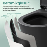 glasvilla Sanitari Bagno Sospeso in Ceramica, WC Sospeso senza Brida con Chiusura di Soft Close Aachen108