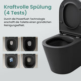 glasvilla Sanitari Bagno Sospeso in Ceramica, WC Sospeso senza Brida con Chiusura di Soft Close Aachen108