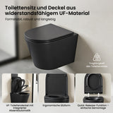 glasvilla Sanitari Bagno Sospeso in Ceramica, WC Sospeso senza Brida con Chiusura di Soft Close Aachen108