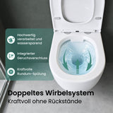 glasvilla Sanitari Bagno Sospeso in Ceramica WC Sospeso senza Brida con Chiusura di Soft Close
