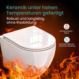 glasvilla Sanitari Bagno Sospeso in Ceramica WC Sospeso senza Brida con Chiusura di Soft Close