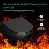 glasvilla Sanitari Bagno Sospeso in Ceramica WC Sospeso senza Brida con Chiusura di Soft Close