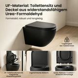 glasvilla Sanitari Bagno Sospeso in Ceramica WC Sospeso senza Brida con Chiusura di Soft Close