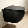 Glasvilla Design Inodoro Suspendido Negro Sin Borde Aachen179 – WC con Asiento Soft-Close