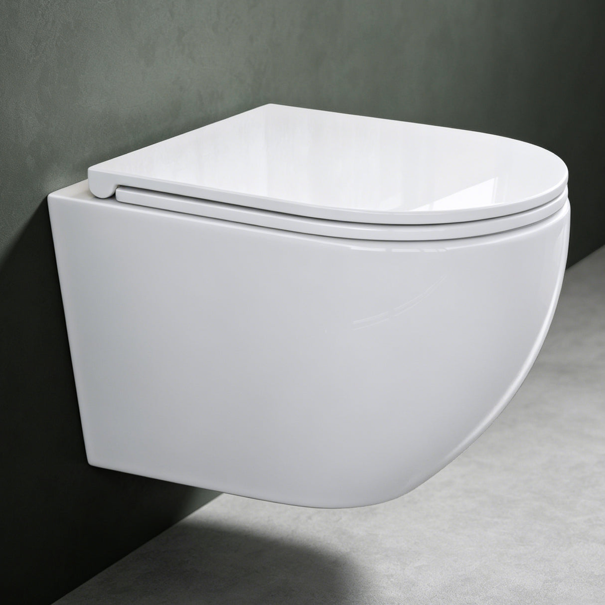 glasvilla Sanitari Bagno Sospeso in Ceramica WC Sospeso senza Brida con Chiusura di Soft Close