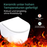 Glasvilla Design – Inodoro suspendido sin reborde en cerámica blanca con asiento Soft-Close