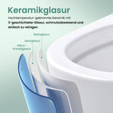 Glasvilla Design – Inodoro suspendido sin reborde en cerámica blanca con asiento Soft-Close