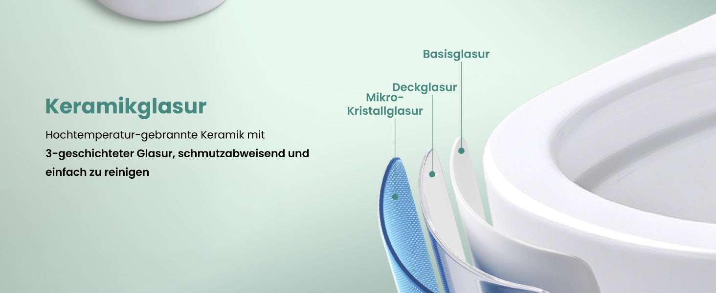 Glasvilla Design – Inodoro suspendido sin reborde en cerámica blanca con asiento Soft-Close