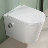 glasvilla Hänge WC Toilette Wand-WC Spülrandlos Blanco de Cerámica Montaje en Pared con Absenkautomatik Aachen601