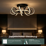 glasvilla Deckenlampe, dimmbar 3000-6400K,mit Fernbedienung | LED Deckenleuchte,112W Schwarz,Moderne,für Schlafzimmer, Wohnzimmer, Kinderzimmer Nuvora06