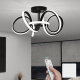 lampara de techo LED glasvilla con control remoto, regulable sin escalas 3000-6400K, lámpara de habitación sin parpadeo 65W negra para dormitorio, sala de estar, oficina, pasillo