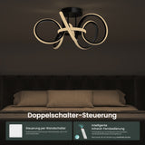 lampara de techo LED glasvilla con control remoto, regulable sin escalas 3000-6400K, lámpara de habitación sin parpadeo 65W negra para dormitorio, sala de estar, oficina, pasillo