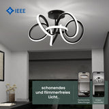 glasvilla Plafonnier LED avec Télécommande Intensité Lumineuse Réglable en Continu 3000 à 6400K Sans Scintillement 65W Noir Idéal pour Chambre Salon Bureau ou Couloir