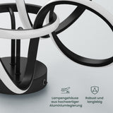 glasvilla Plafonnier LED avec Télécommande Intensité Lumineuse Réglable en Continu 3000 à 6400K Sans Scintillement 65W Noir Idéal pour Chambre Salon Bureau ou Couloir