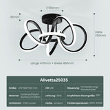 lampara de techo LED glasvilla con control remoto, regulable sin escalas 3000-6400K, lámpara de habitación sin parpadeo 65W negra para dormitorio, sala de estar, oficina, pasillo