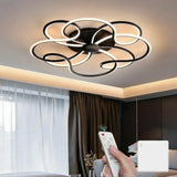 Glasvilla Design – Lámpara de techo LED negra con mando a distancia, regulable 3000–6400K (112W, 64 cm)