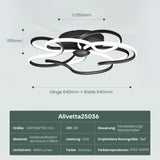 Glasvilla Design – Lámpara de techo LED negra con mando a distancia, regulable 3000–6400K (112W, 64 cm)