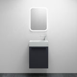 glasvilla Ensemble de Meubles de Salle de Bain Petit Meuble Sous-Vasque 46 cm Meuble Bas avec Vasque Blanche en Solid Surface pour WC Invités Pisa