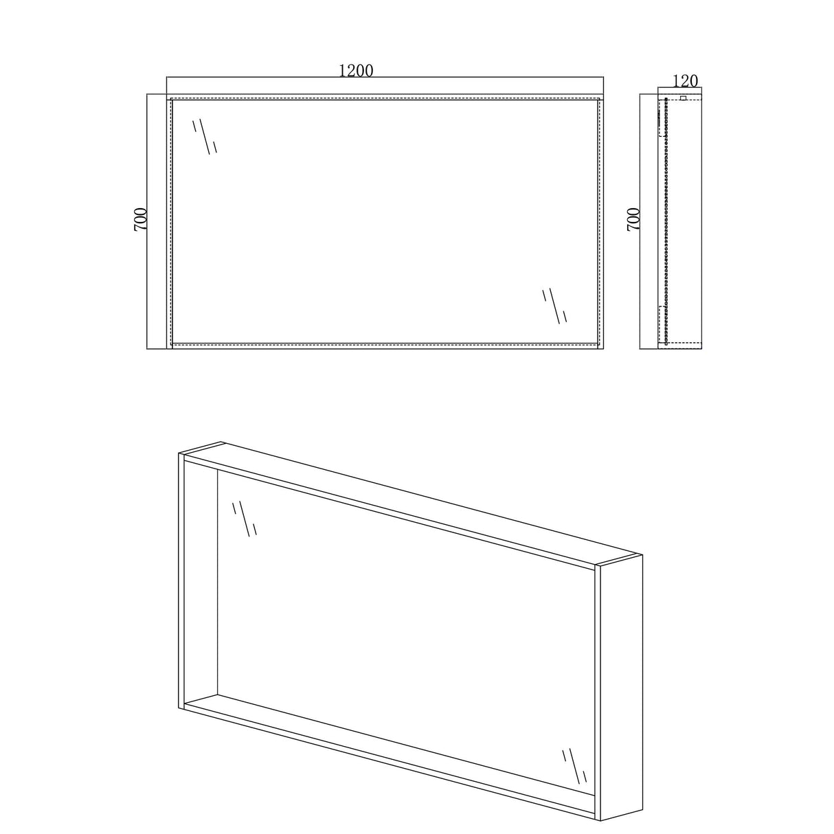 glasvilla Armadietto a Specchio con Luce Specchio con Pensile per Bagno con Luce LED Mobiletto da Bagno con Ante a Specchio Spiegelschrank-01