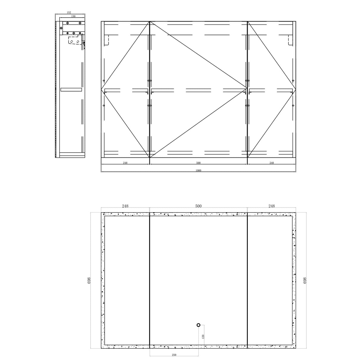 glasvilla Armoire de Toilette avec Éclairage LED Armoire de Toilette Armoire Murale Miroir de Salle de Bain Armoire Miroir-04