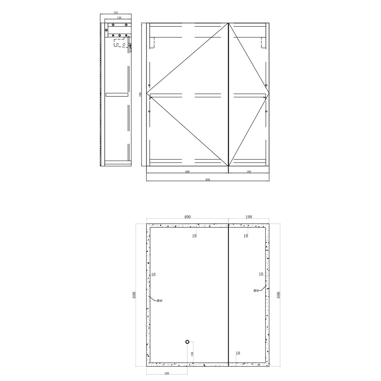 glasvilla Armoire de Toilette avec Éclairage LED Armoire de Toilette Armoire Murale Miroir de Salle de Bain Armoire Miroir-04