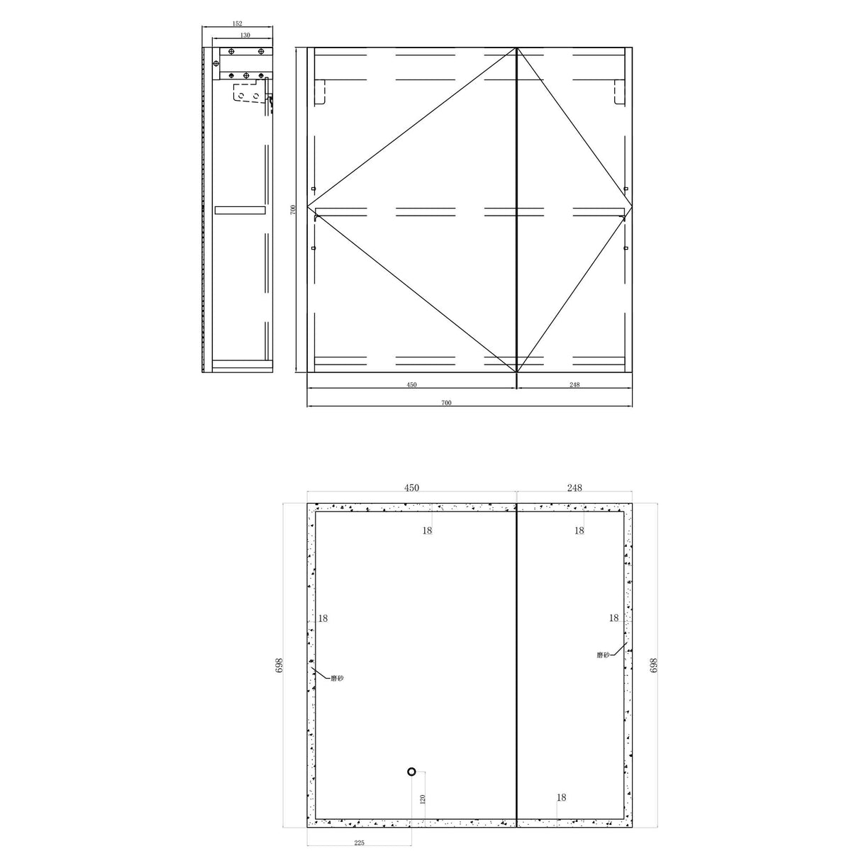 glasvilla Armoire de Toilette avec Éclairage LED Armoire de Toilette Armoire Murale Miroir de Salle de Bain Armoire Miroir-04