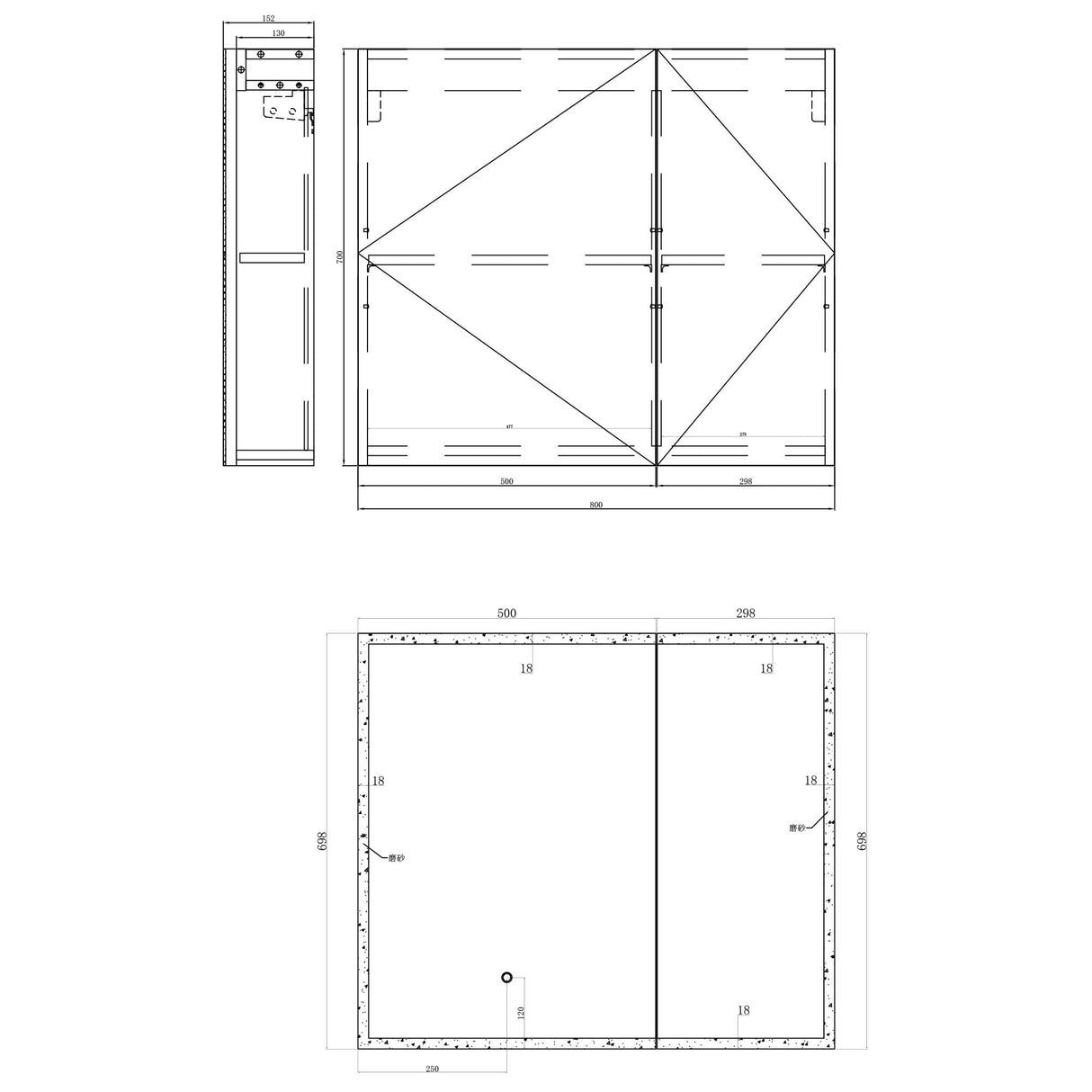 glasvilla Armoire de Toilette avec Éclairage LED Armoire de Toilette Armoire Murale Miroir de Salle de Bain Armoire Miroir-04