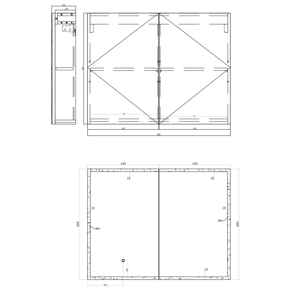 glasvilla Armoire de Toilette avec Éclairage LED Armoire de Toilette Armoire Murale Miroir de Salle de Bain Armoire Miroir-04