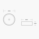 Lavabo Glasvilla, lavabo à poser, lavabo rond en céramique avec nano-revêtement, Bruxelles 203