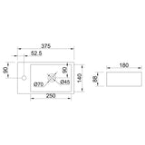 Lavabo Glasvilla pour WC invités, lavabo suspendu en céramique blanche avec nano-revêtement, Bruxelles 3053