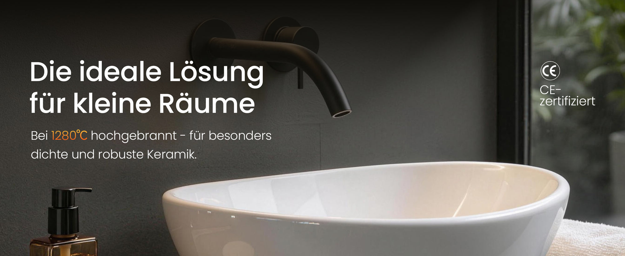 glasvilla Lavabo da Appoggio in Ceramica Lavandino Bagno da Appoggio Nano Rivestimenti Inclusi Brüssel205