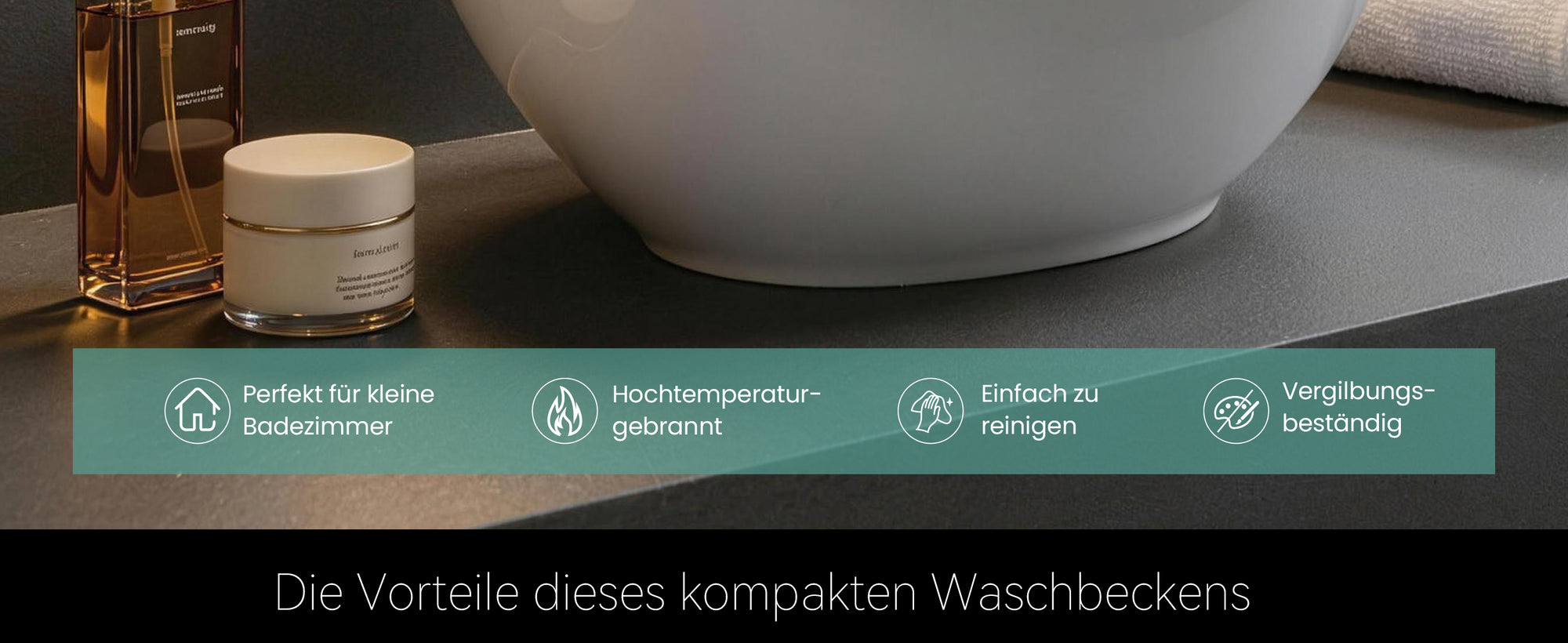 glasvilla Lavabo da Appoggio in Ceramica Lavandino Bagno da Appoggio Nano Rivestimenti Inclusi Brüssel205