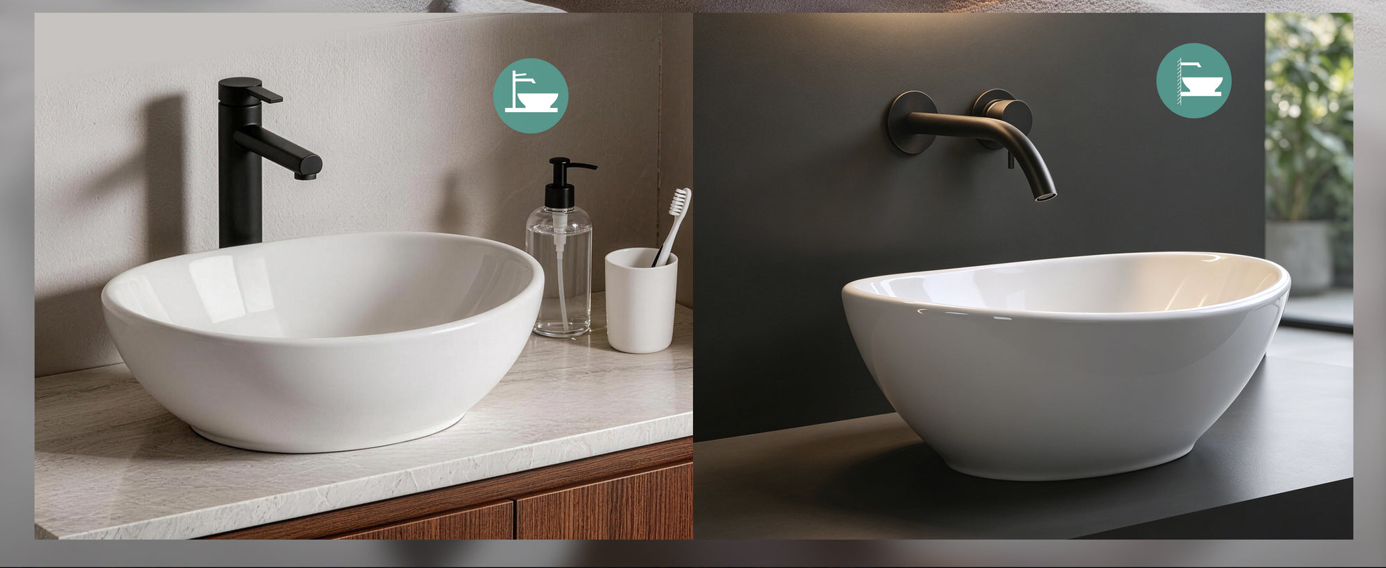 glasvilla Lavabo da Appoggio in Ceramica Lavandino Bagno da Appoggio Nano Rivestimenti Inclusi Brüssel205