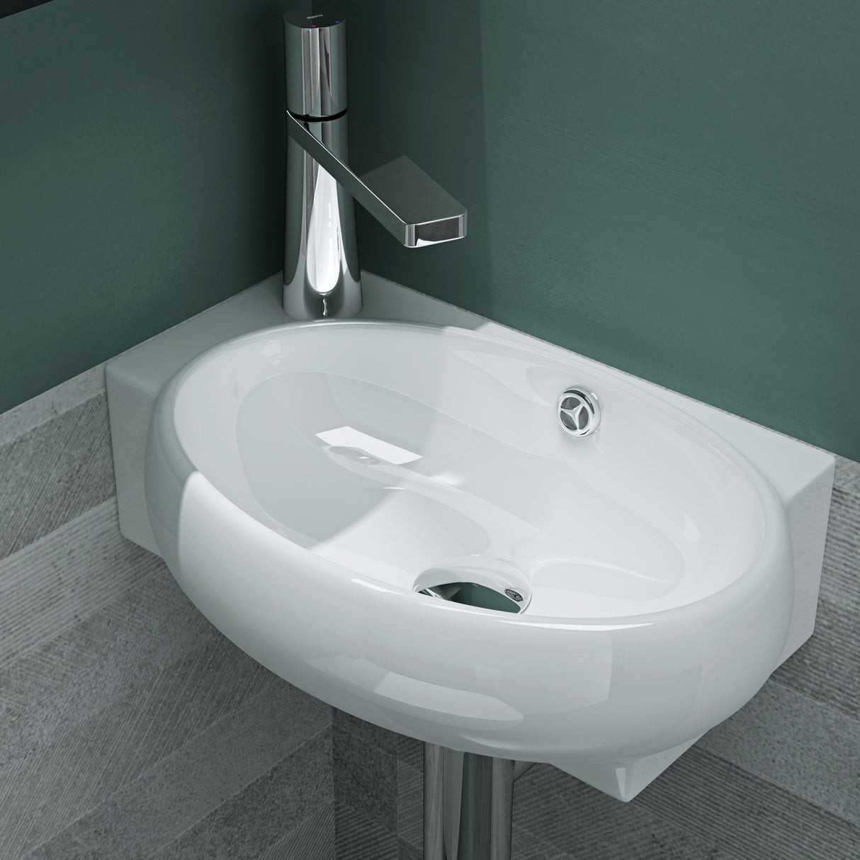 glasvilla Lavabo de invitados WC Lavabo de cerámica con NANO, BTH: 42x28x15cm, Brüssel001