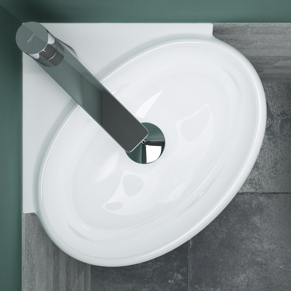 glasvilla lavabo lavabo de encimera lavabo colgante pequeño cuenco de cerámica blanco con recubrimiento nano para el baño y aseo de invitados Bruselas002