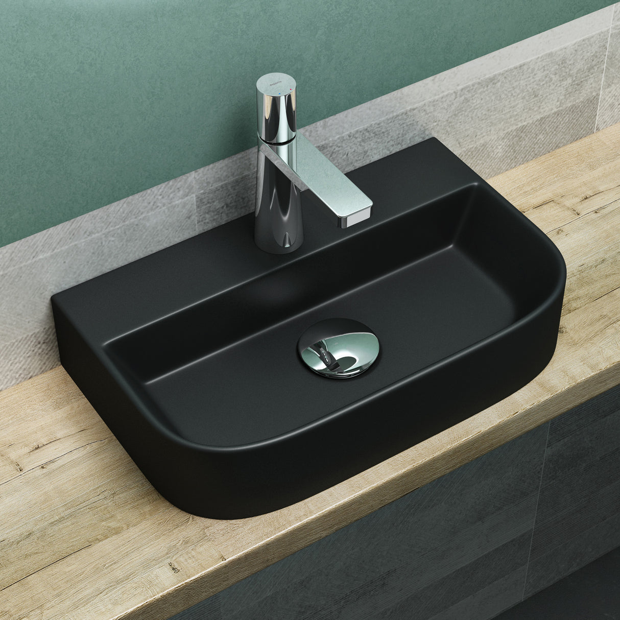 glasvilla Lavabo da Appoggio 38x23,5x8cm Lavabo Bagno Sospeso in Ceramica Lavandino Bagno Brüssel003