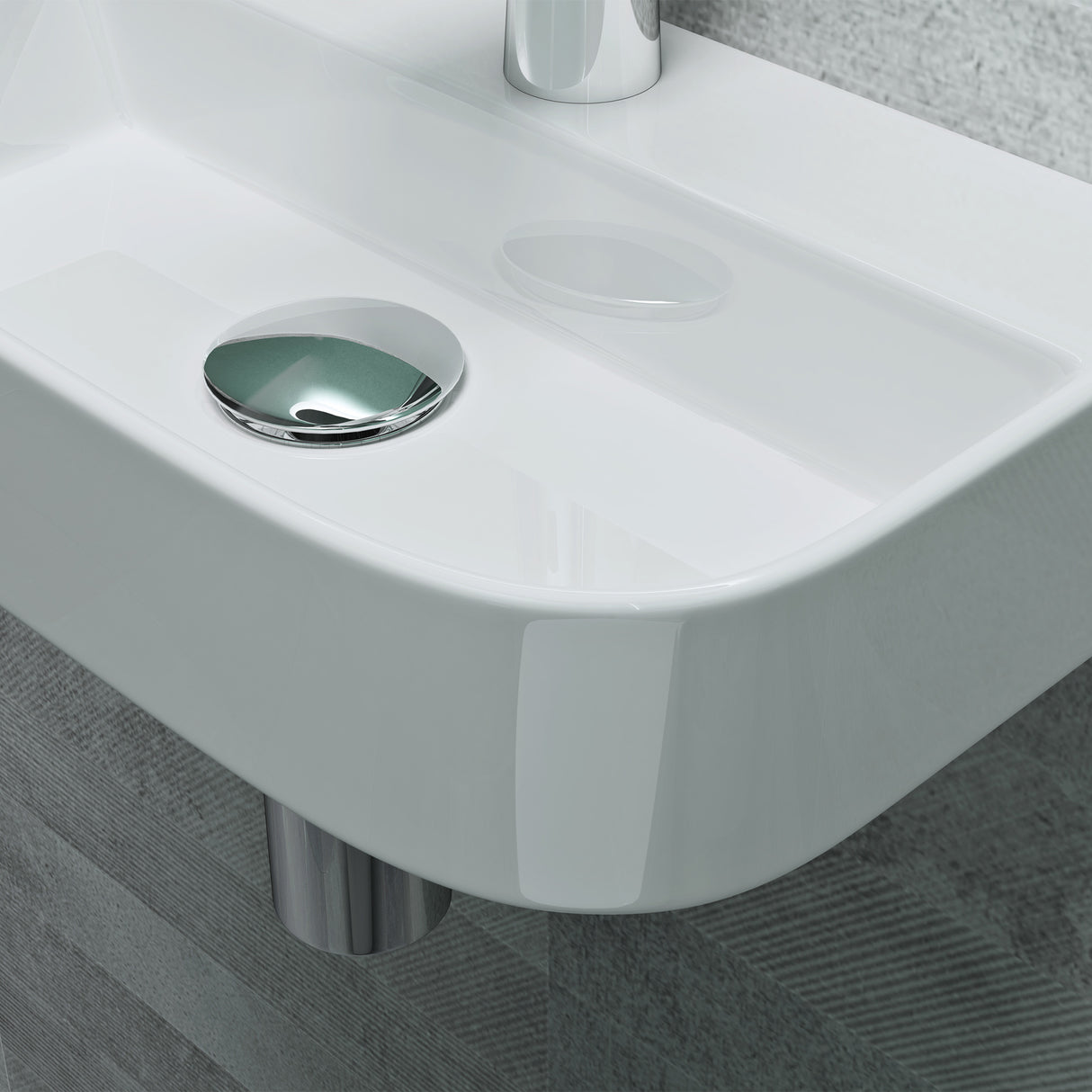 glasvilla Lavabo da Appoggio 38x23,5x8cm Lavabo Bagno Sospeso in Ceramica Lavandino Bagno Brüssel003