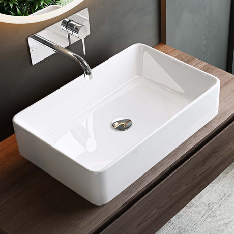 glasvilla Lavabo Lavabo de Encimera BTH: 59x38x13,5cm Cuenco de Cerámica Bruselas105D