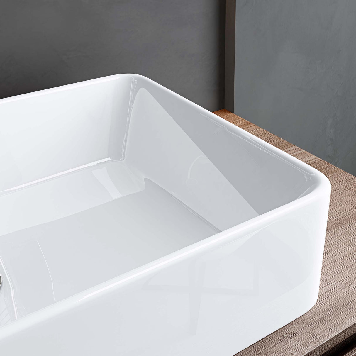 Vasque à poser Glasvilla, dimensions L x P x H : 59 x 38 x 13,5 cm, en céramique, Bruxelles 105D