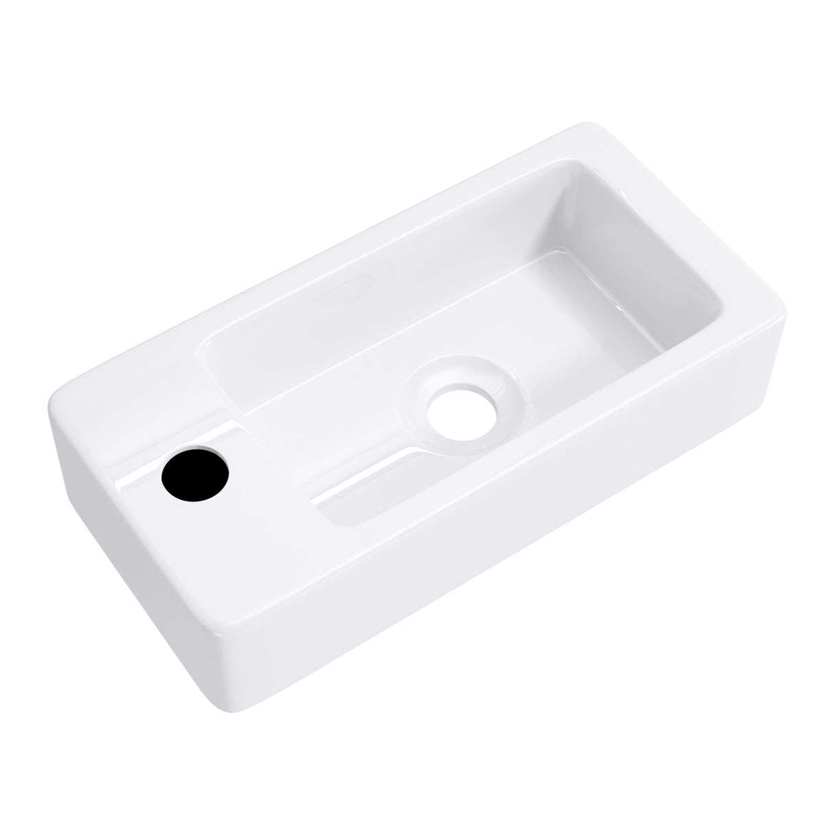 Lavabo Glasvilla pour WC invités, lavabo suspendu en céramique blanche avec nano-revêtement, Bruxelles 3053