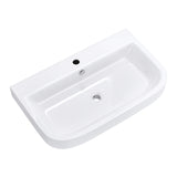 Lavabo à poser Glasvilla, Lavabo mural Brussels5021, L x P x H : 81 x 49 x 18 cm, Céramique blanche avec nano-revêtement