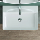 Lavabo à poser Glasvilla, lavabo rectangulaire en céramique, 1 trou de robinetterie, blanc, Bruxelles 702