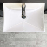 glasvilla lavabo de encimera lavabo colgante BTH: 60x44x18cm blanco de cerámica con recubrimiento nano Bruselas709